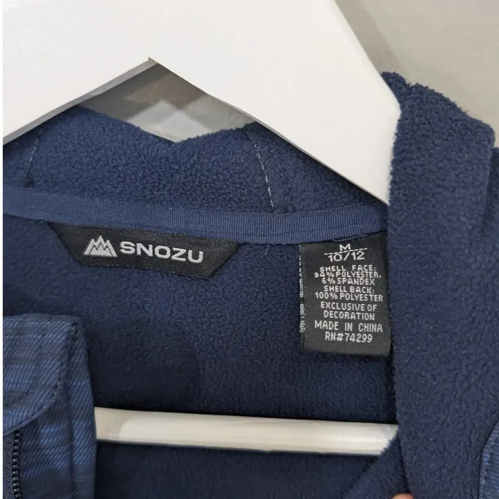 Snozu Jacket SoftShell Full Zip Warm Layer Travel Camping Hiking - Size M 10/12
